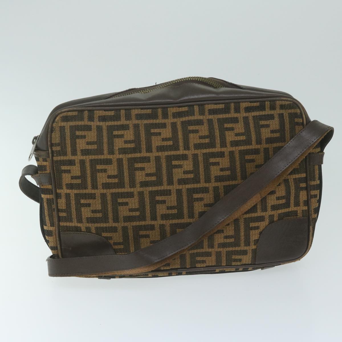 FENDI Zucca Canvas Shoulder Bag 2Set Brown 62974