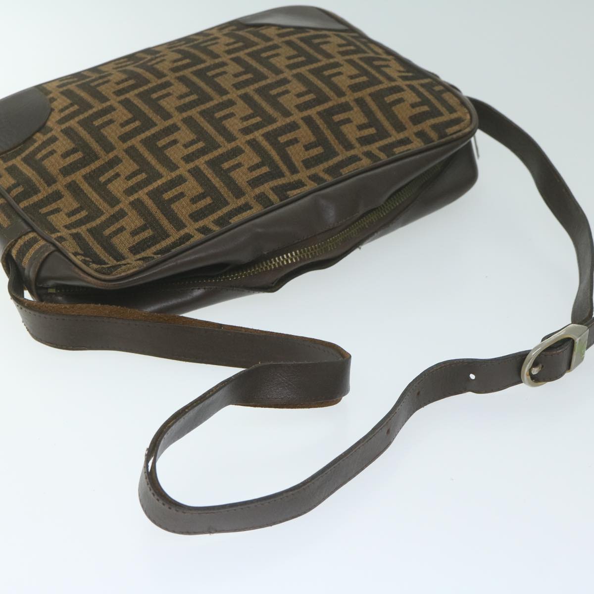 FENDI Zucca Canvas Shoulder Bag 2Set Brown 62974