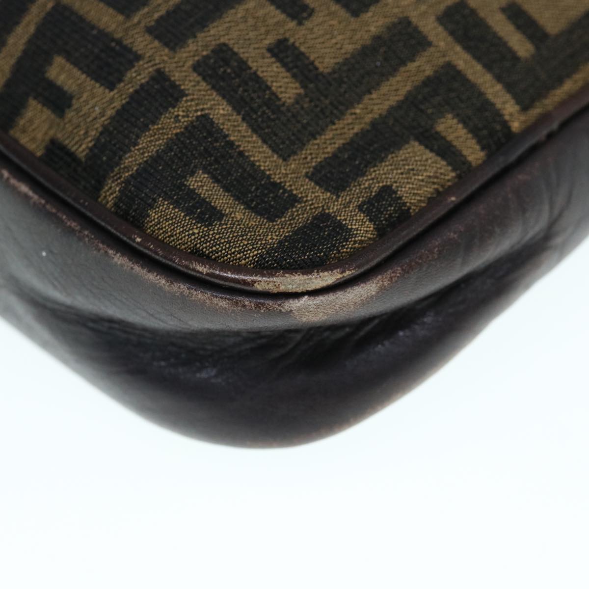 FENDI Zucca Canvas Hand Bag 2way Black Brown 62975
