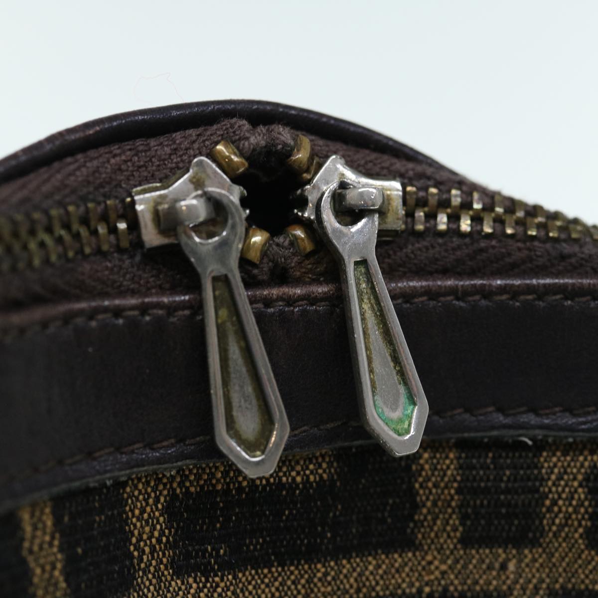 FENDI Zucca Canvas Hand Bag 2way Black Brown 62975