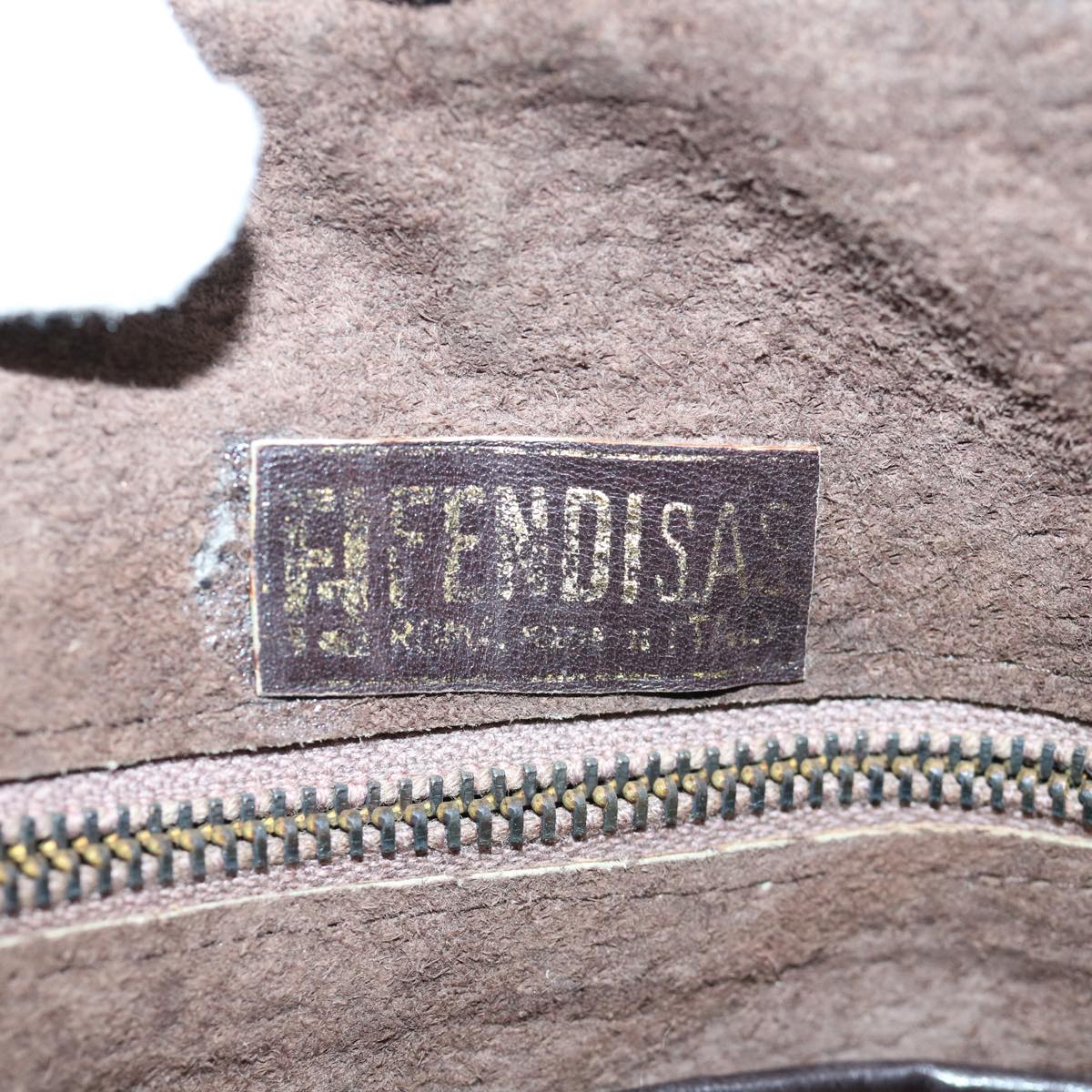 FENDI Zucca Canvas Hand Bag 2way Black Brown 62975