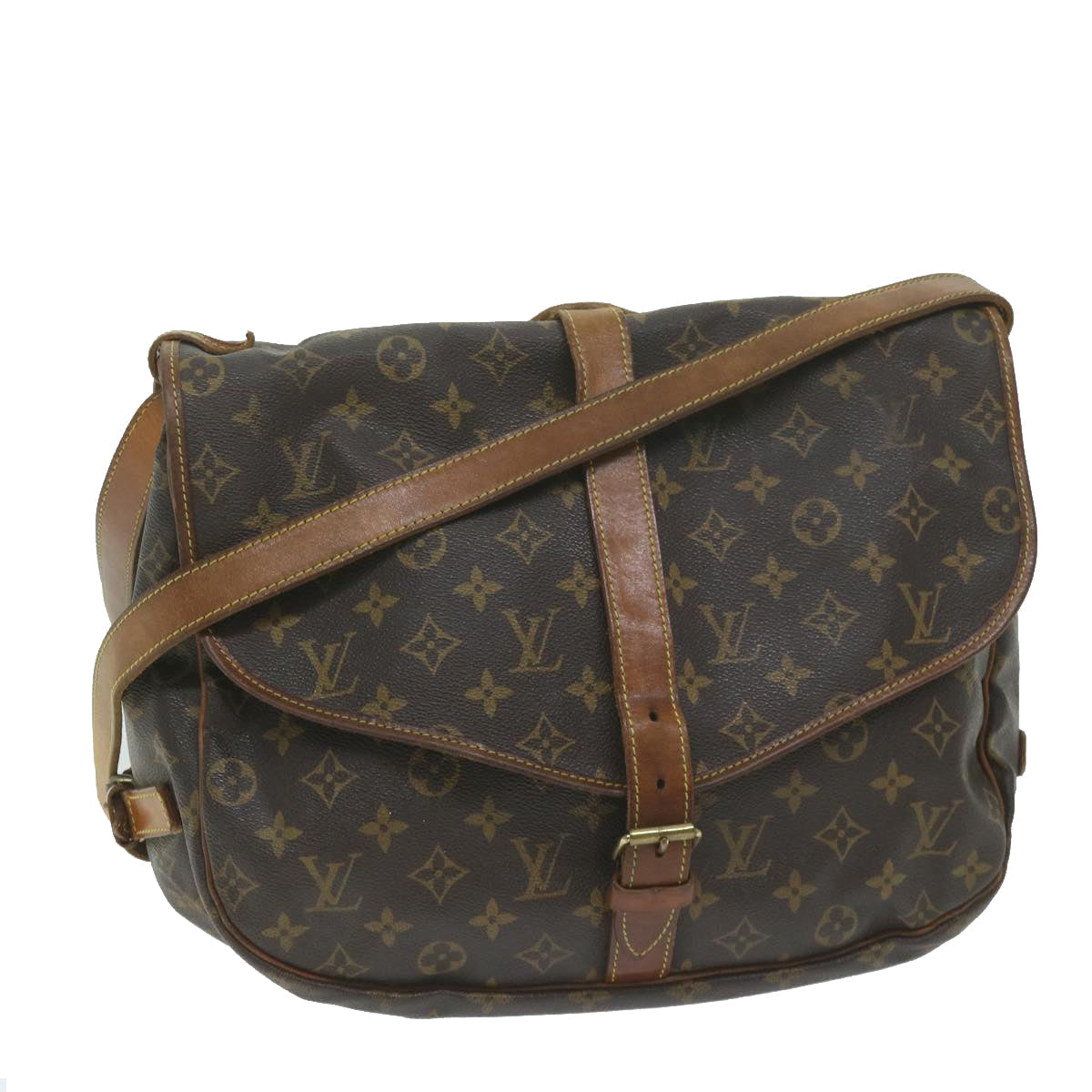 LOUIS VUITTON Monogram Saumur 35 Shoulder Bag M42254 LV 63107