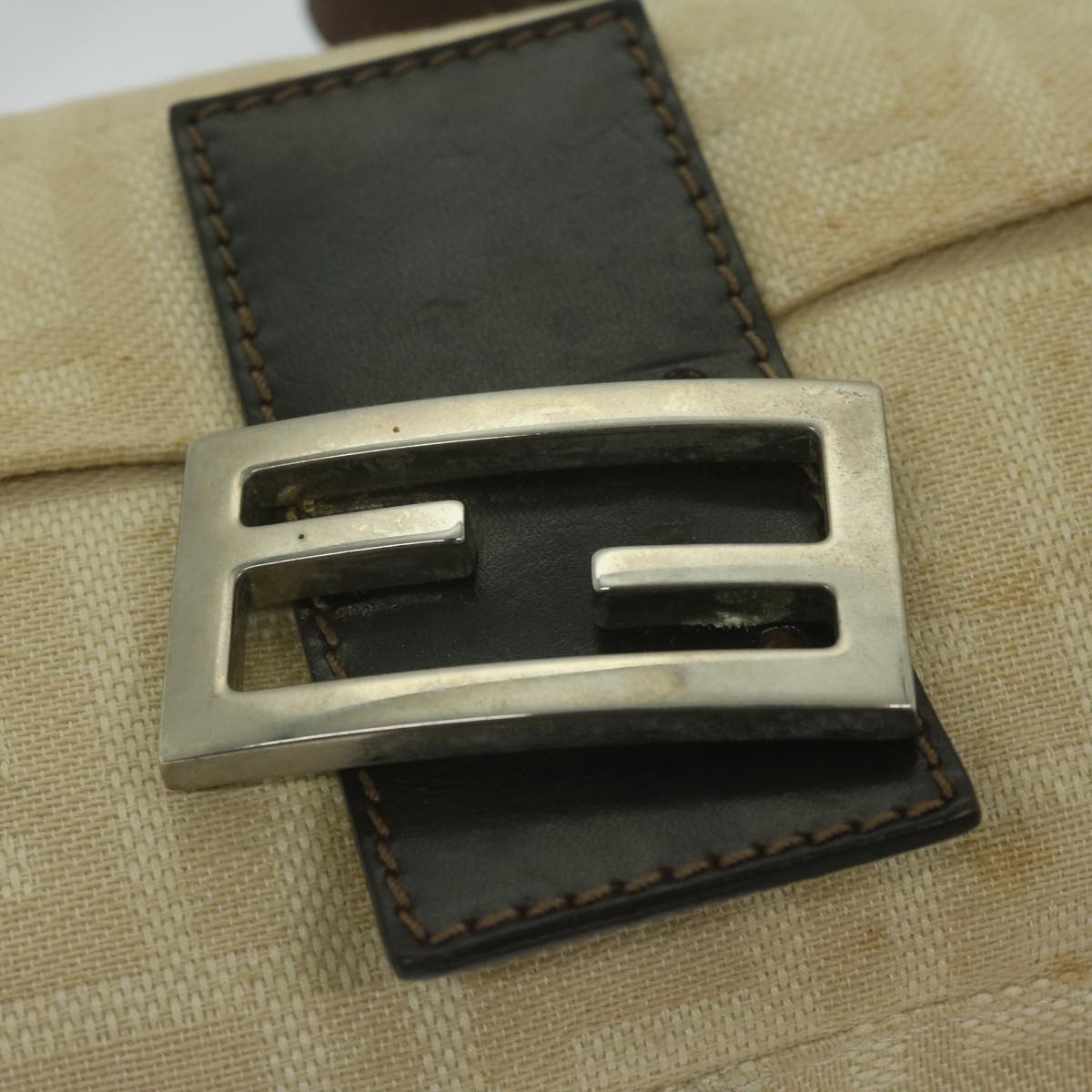 FENDI Zucca Canvas Mamma Baguette Shoulder Bag Beige 2321 26424 008 63159