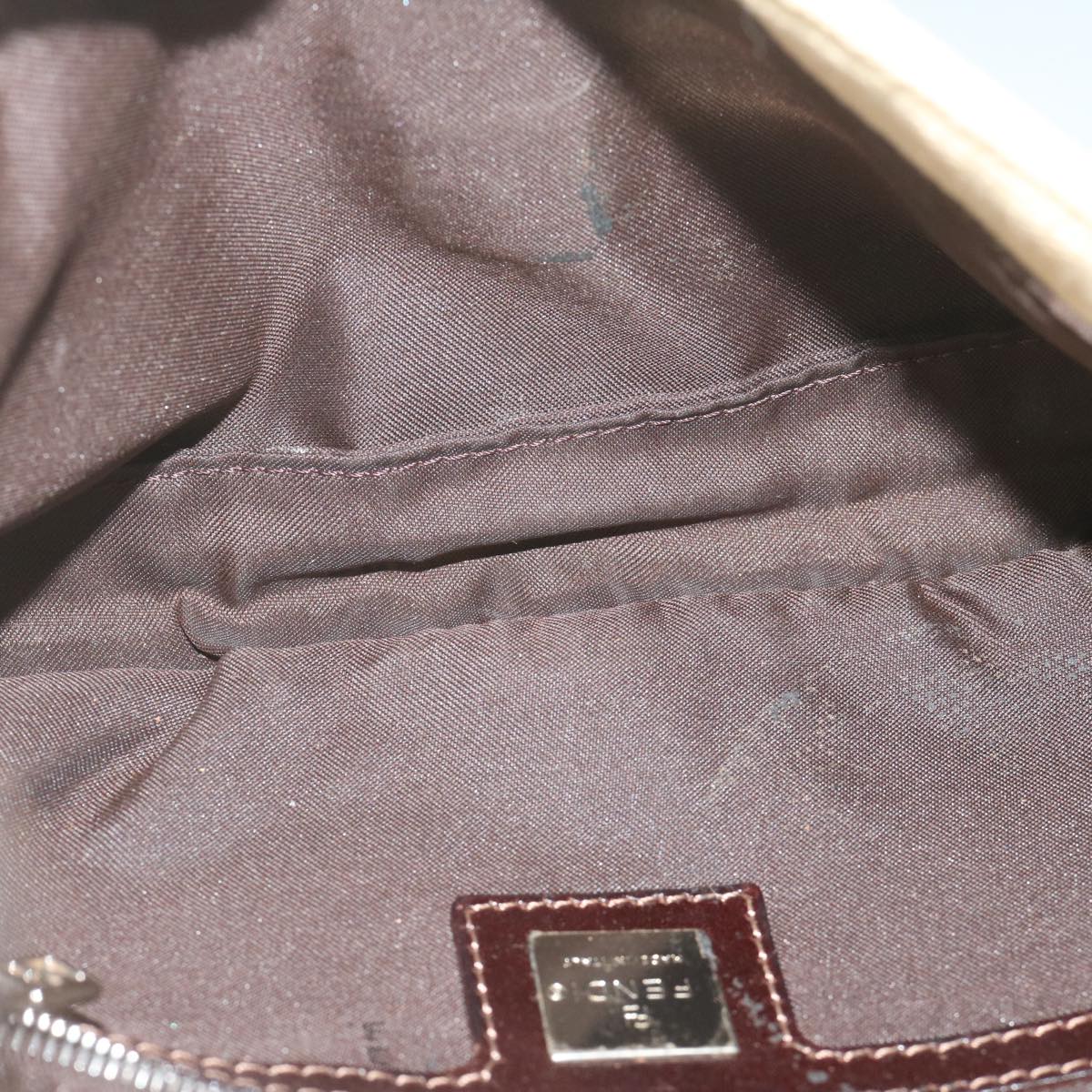 FENDI Zucca Canvas Mamma Baguette Shoulder Bag Beige 2321 26424 008 63159