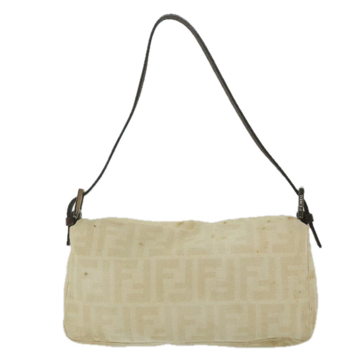 FENDI Zucca Canvas Mamma Baguette Shoulder Bag Beige 2321 26424 008 63159