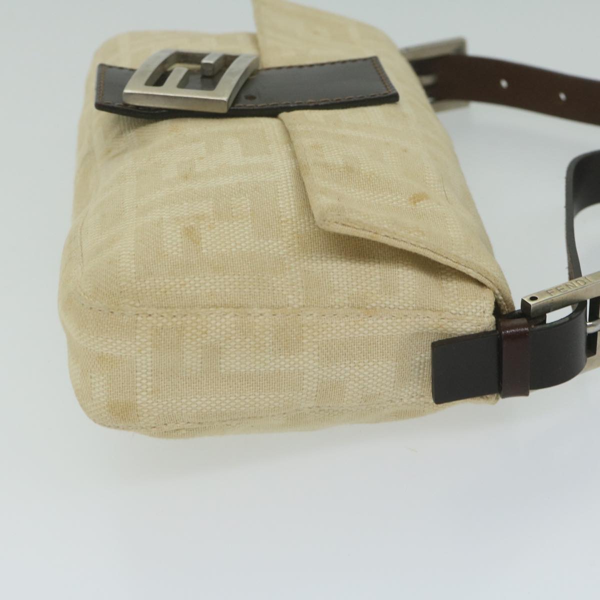 FENDI Zucca Canvas Mamma Baguette Shoulder Bag Beige 2321 26424 008 63159