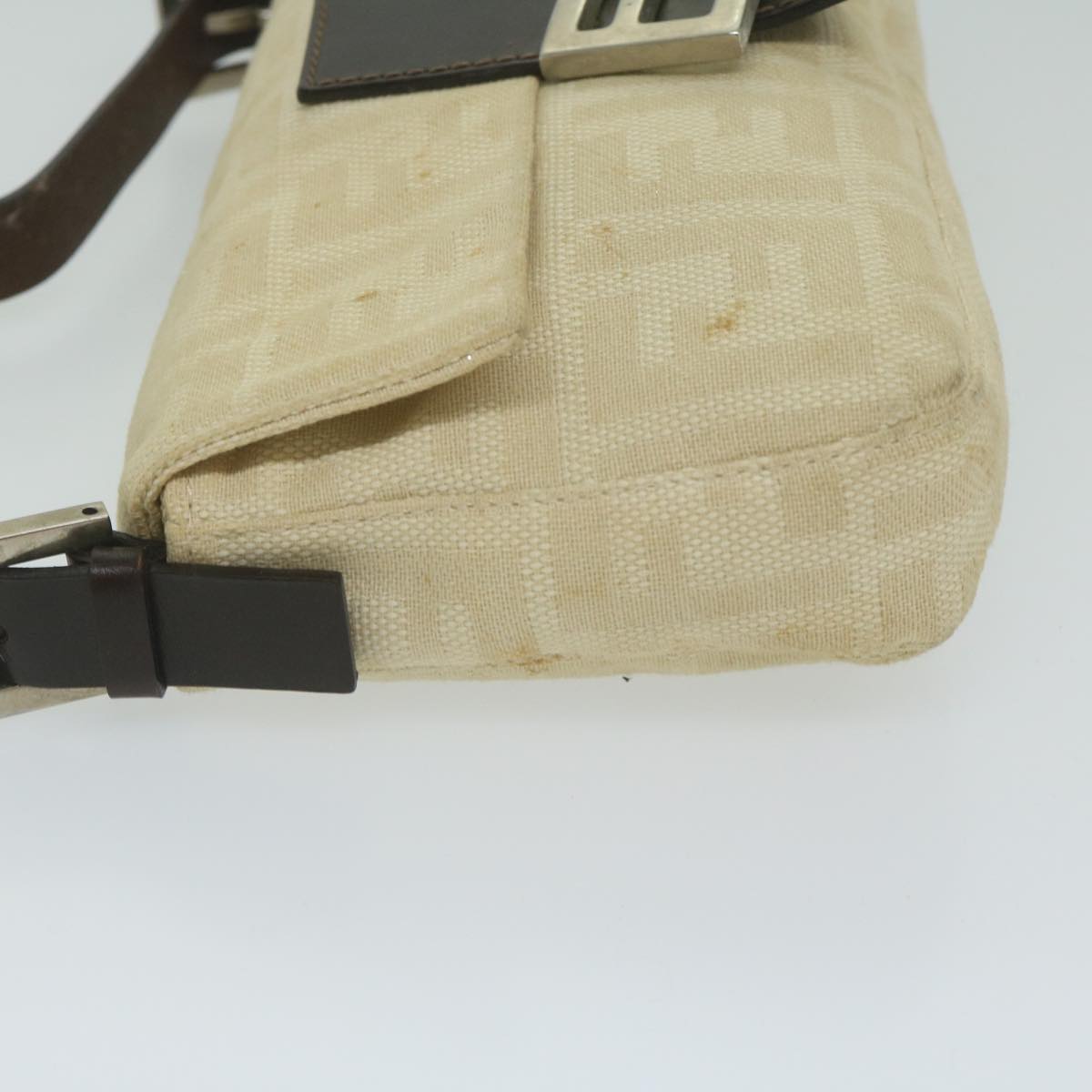 FENDI Zucca Canvas Mamma Baguette Shoulder Bag Beige 2321 26424 008 63159