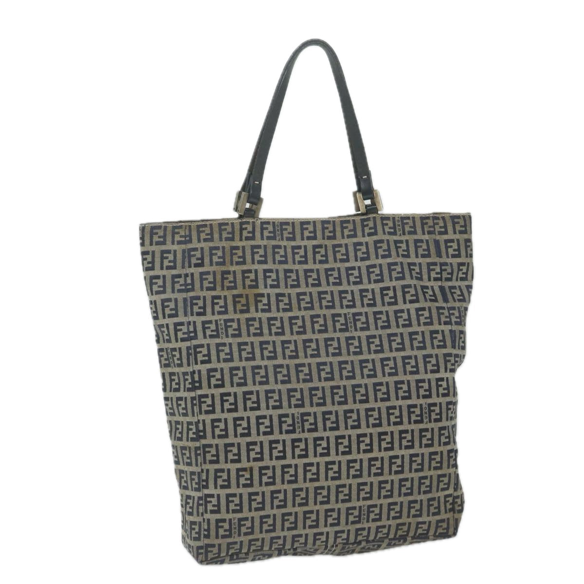 FENDI Zucchino Canvas Hand Bag Navy 63193