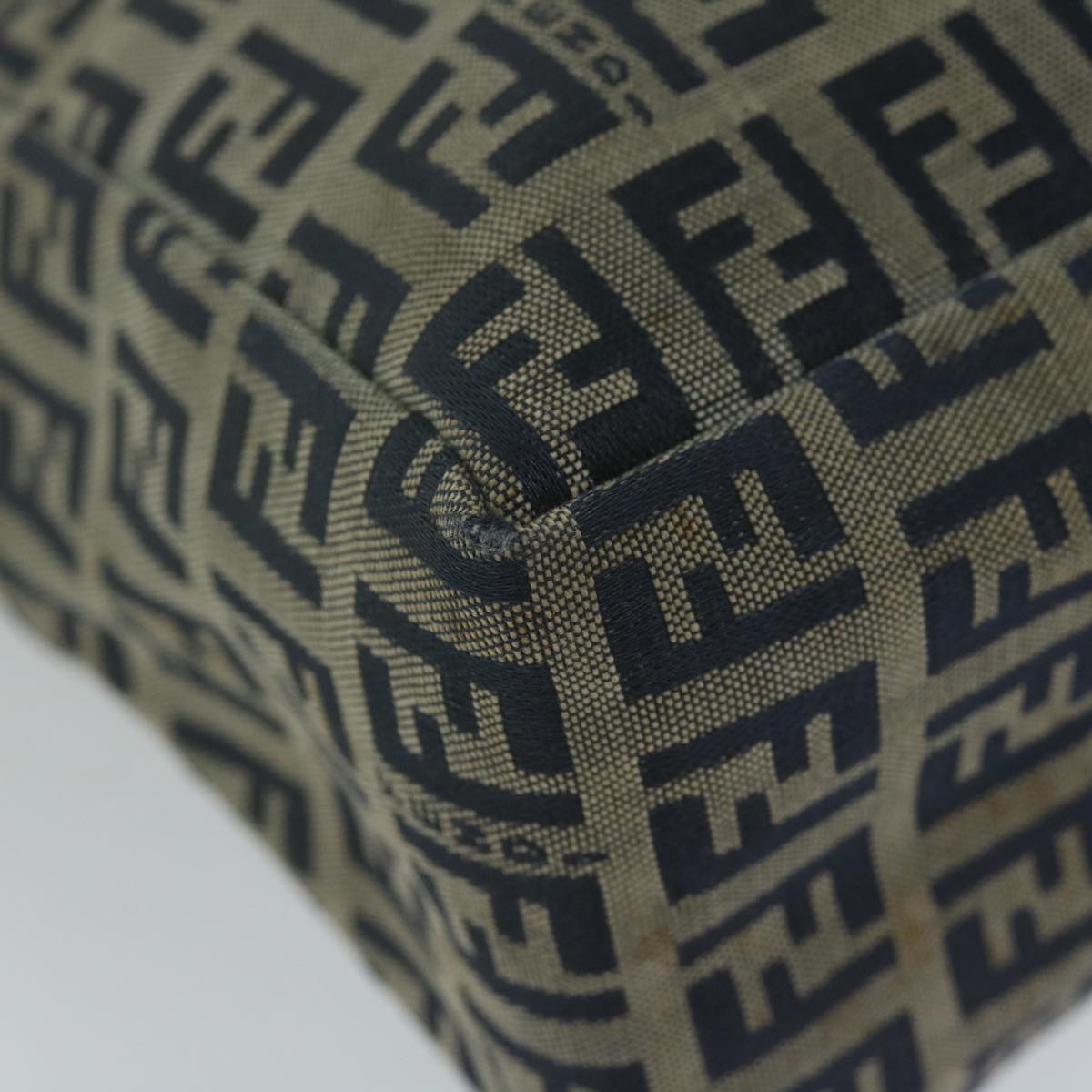 FENDI Zucchino Canvas Hand Bag Navy 63193