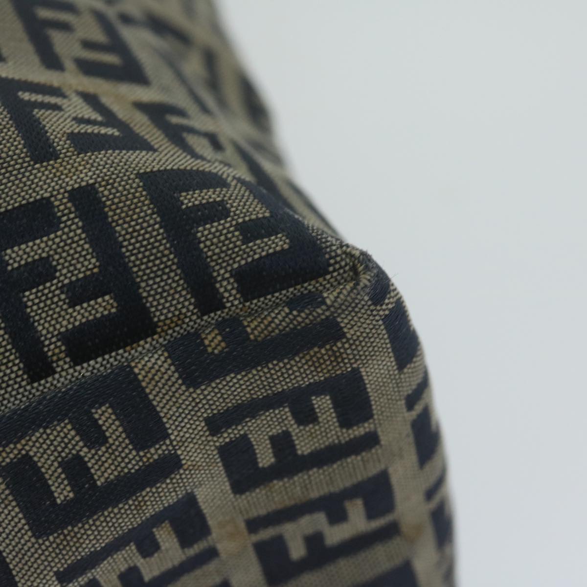 FENDI Zucchino Canvas Hand Bag Navy 63193