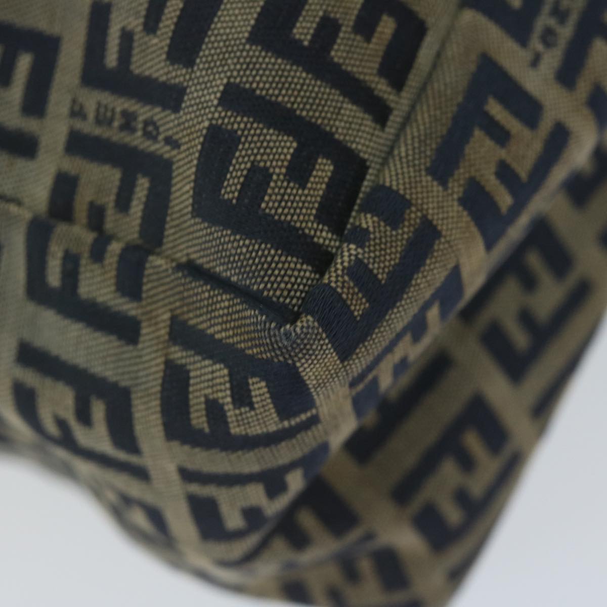 FENDI Zucchino Canvas Hand Bag Navy 63193