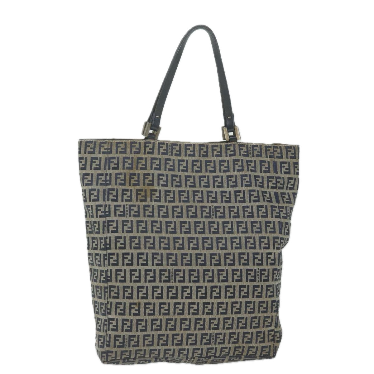 FENDI Zucchino Canvas Hand Bag Navy 63193