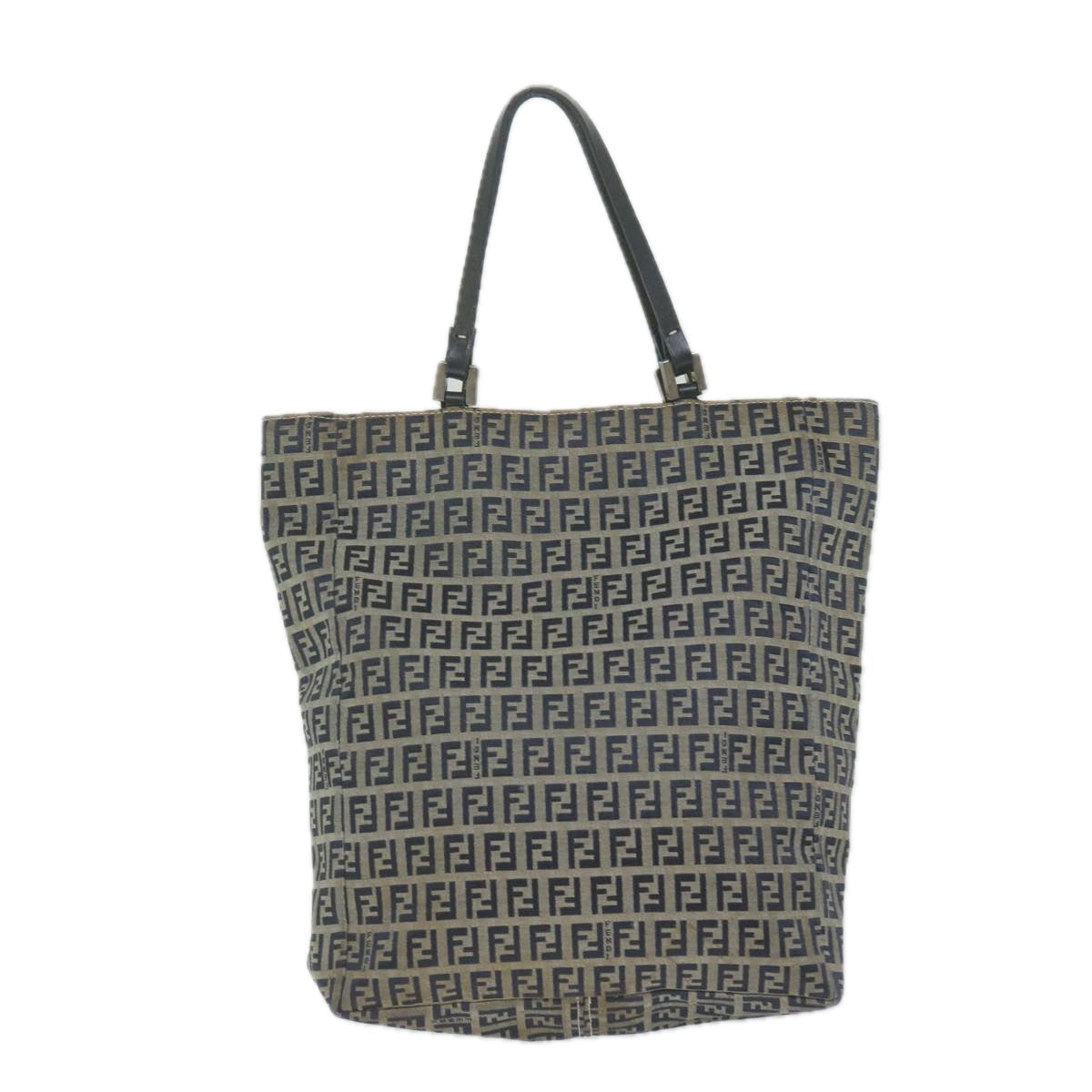 FENDI Zucchino Canvas Hand Bag Navy 63193