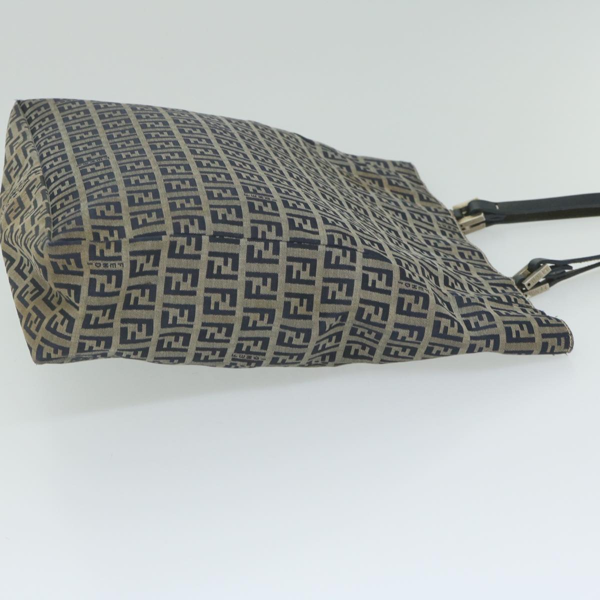 FENDI Zucchino Canvas Hand Bag Navy 63193