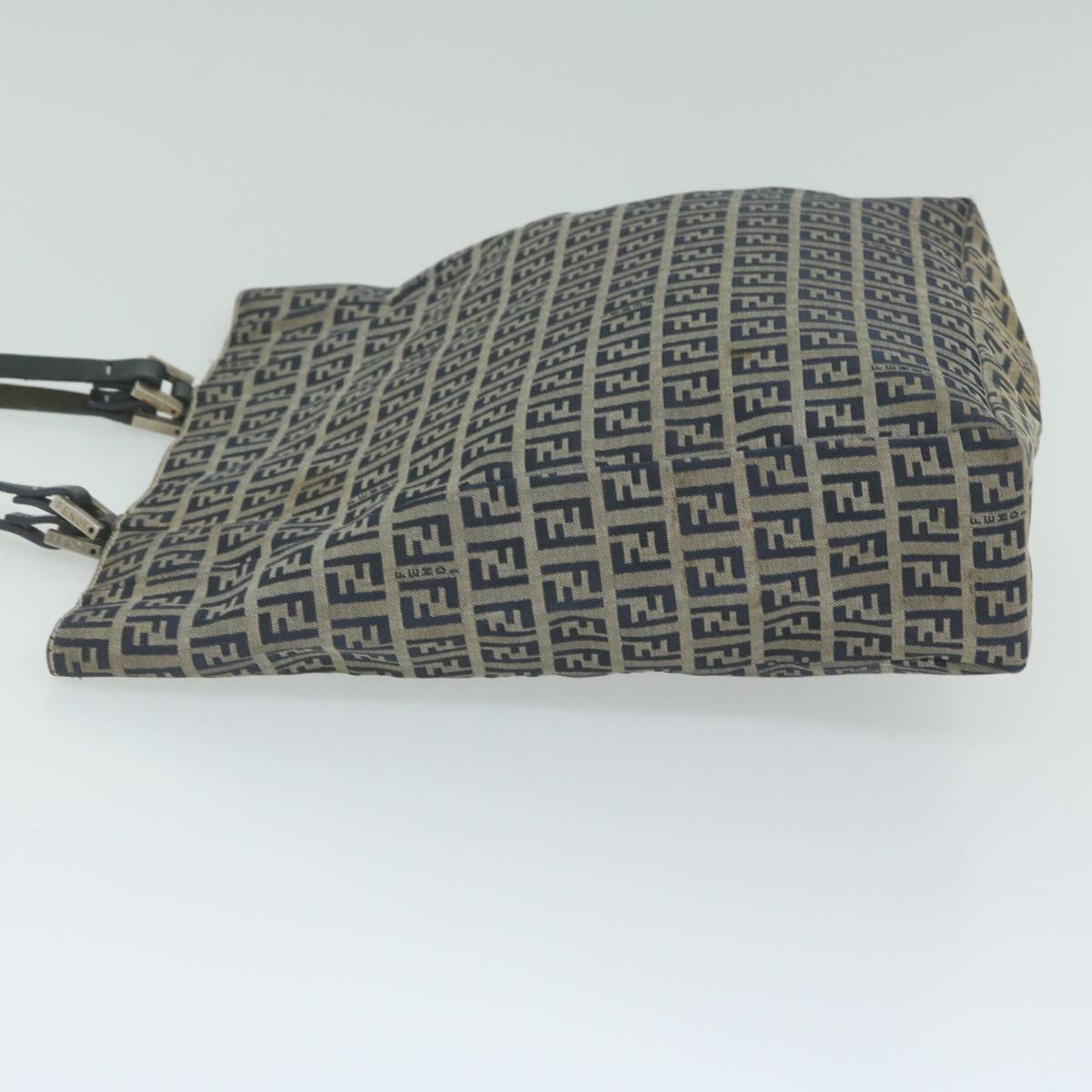 FENDI Zucchino Canvas Hand Bag Navy 63193