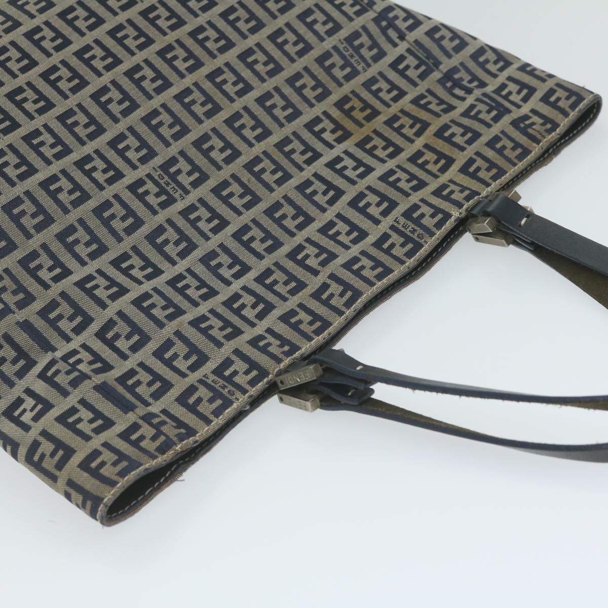 FENDI Zucchino Canvas Hand Bag Navy 63193