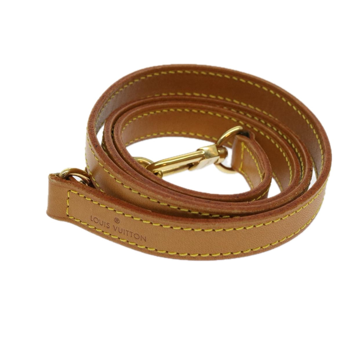 LOUIS VUITTON Shoulder Strap Leather 38.6"" Beige LV 63219
