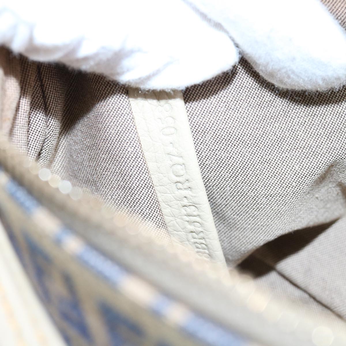 FENDI Zucchino Canvas Accessory Pouch Beige Blue 63286