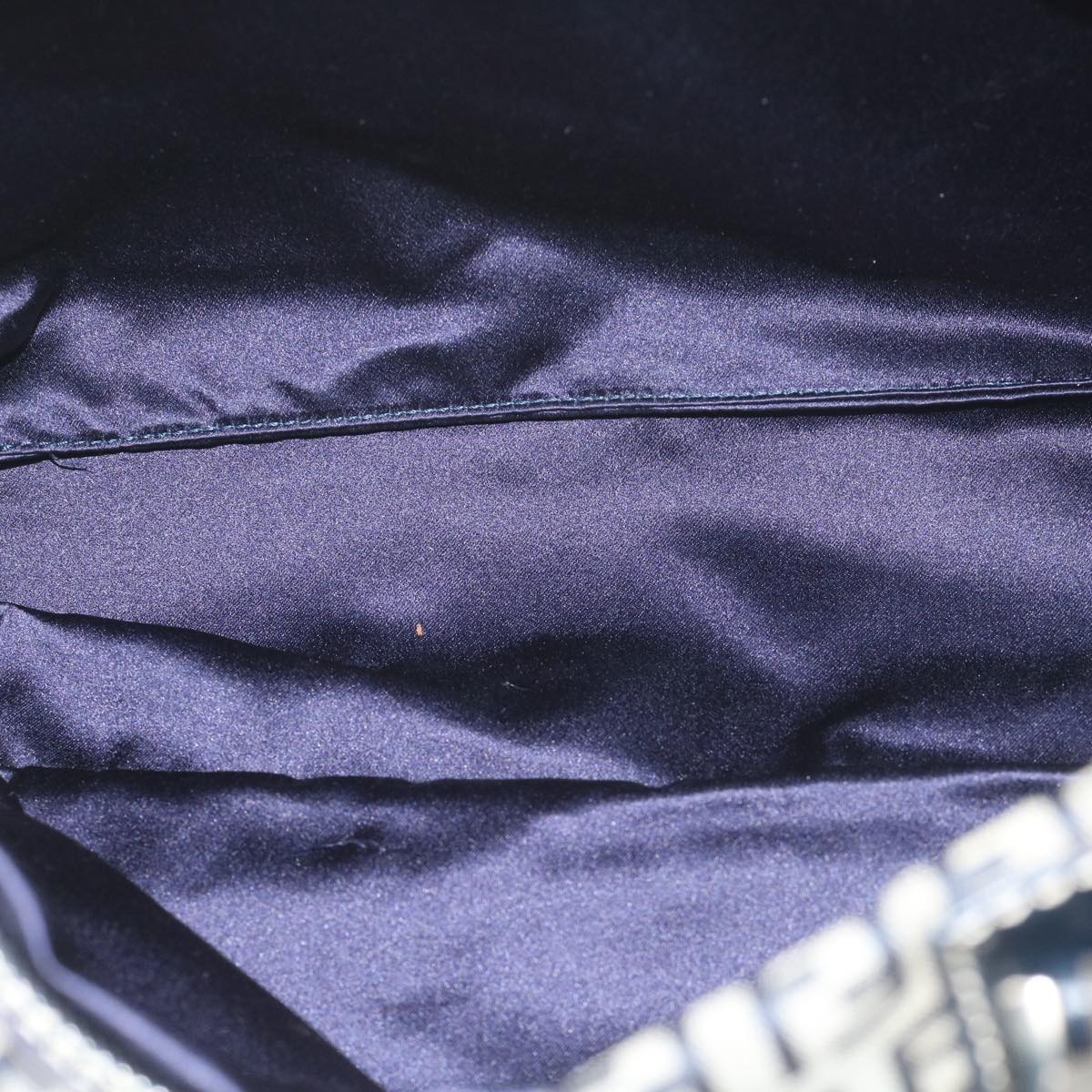 FENDI Zucchino Canvas Shoulder Bag Navy 63396
