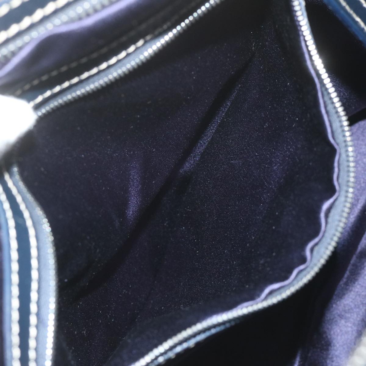 FENDI Zucchino Canvas Shoulder Bag Navy 63396