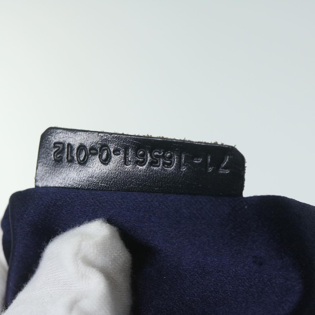 FENDI Zucchino Canvas Shoulder Bag Navy 63396