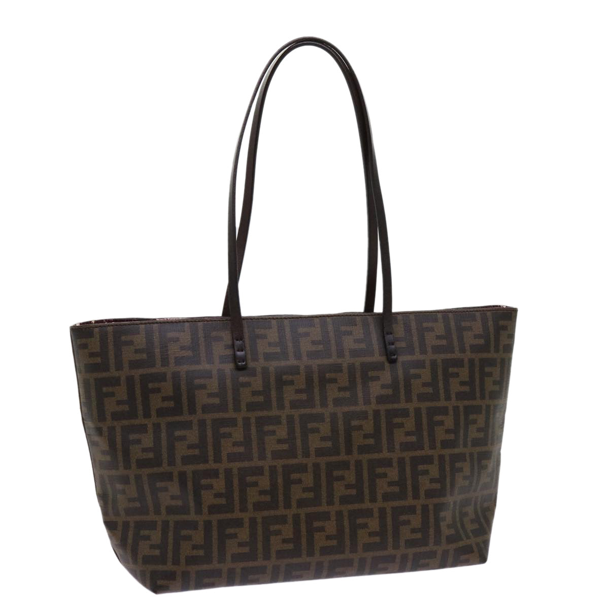FENDI Zucca Canvas Tote Bag Black Brown 63397