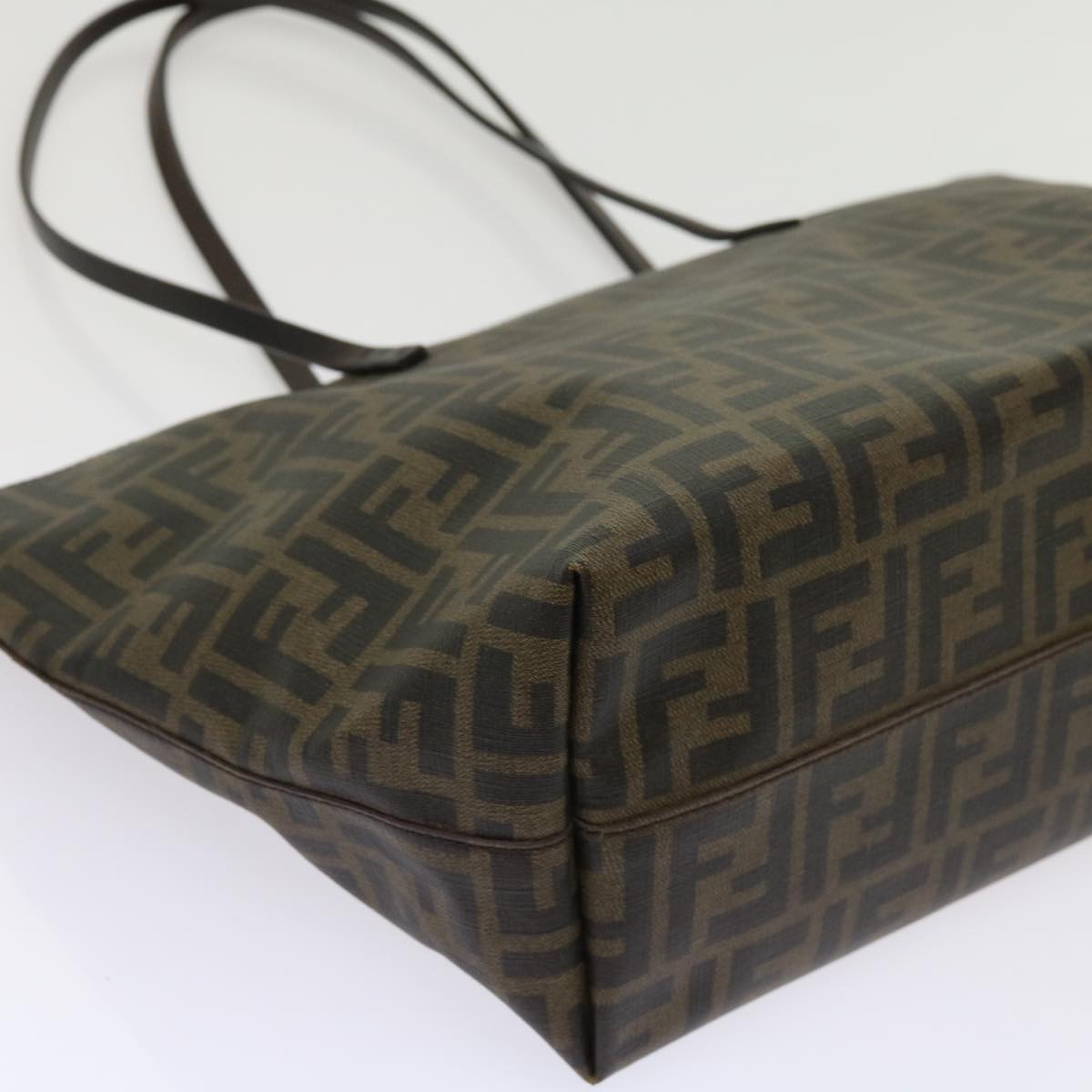 FENDI Zucca Canvas Tote Bag Black Brown 63397