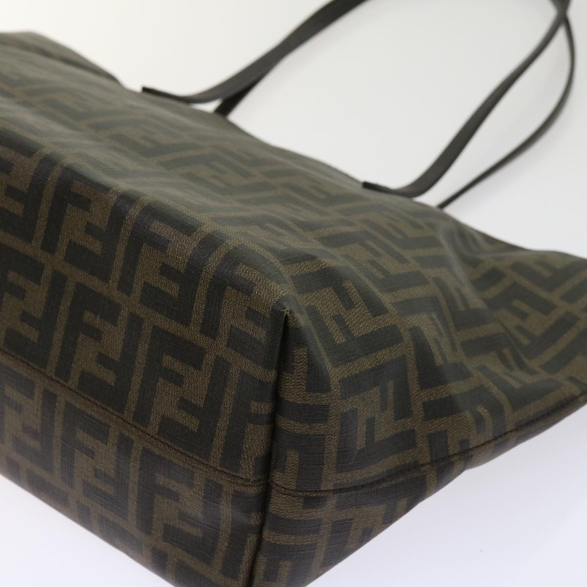 FENDI Zucca Canvas Tote Bag Black Brown 63397