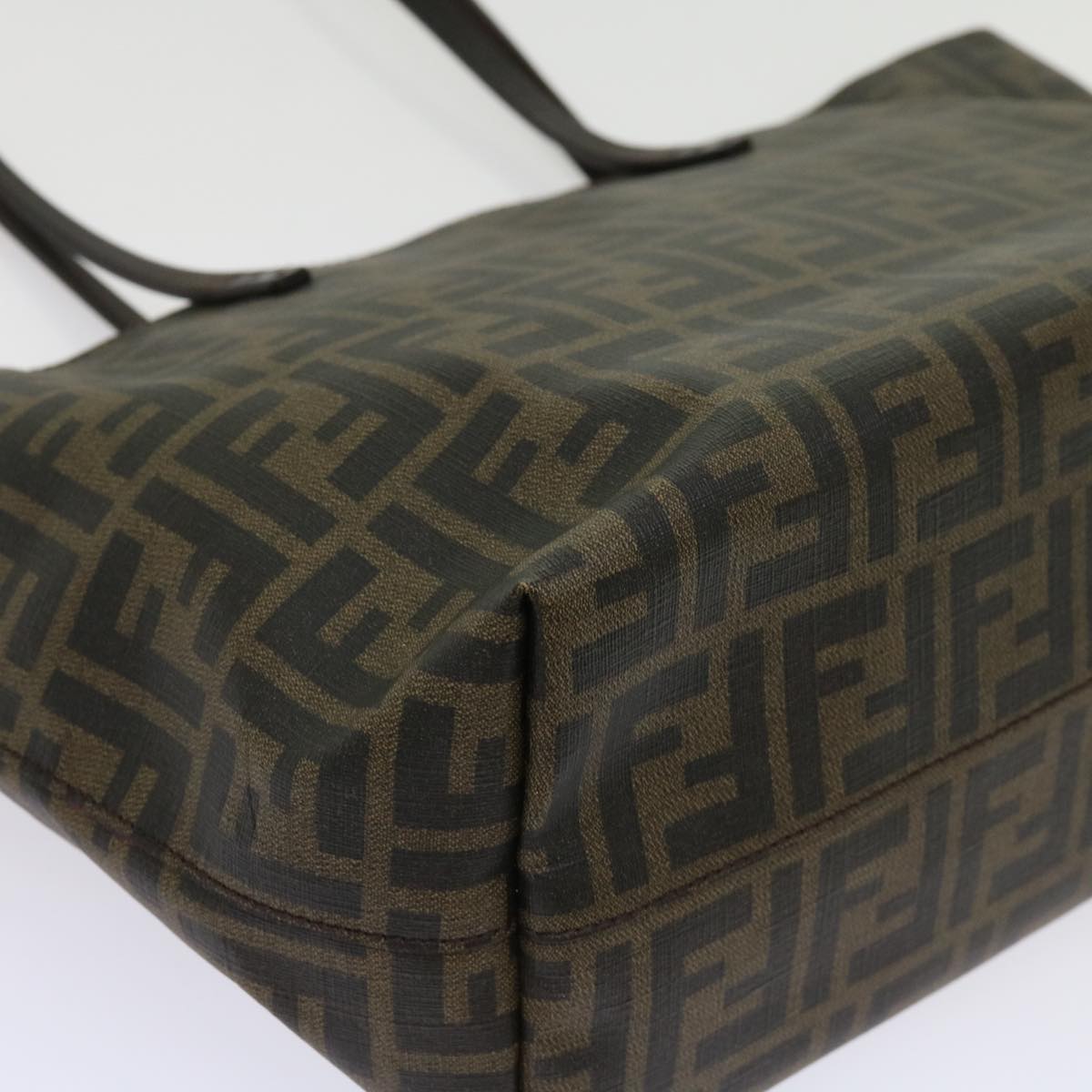 FENDI Zucca Canvas Tote Bag Black Brown 63397
