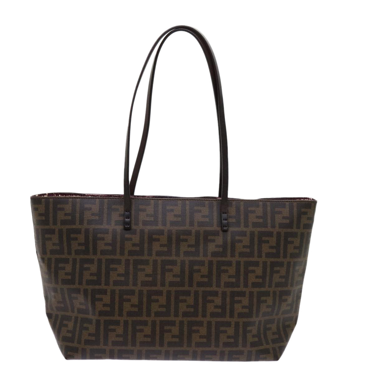 FENDI Zucca Canvas Tote Bag Black Brown 63397