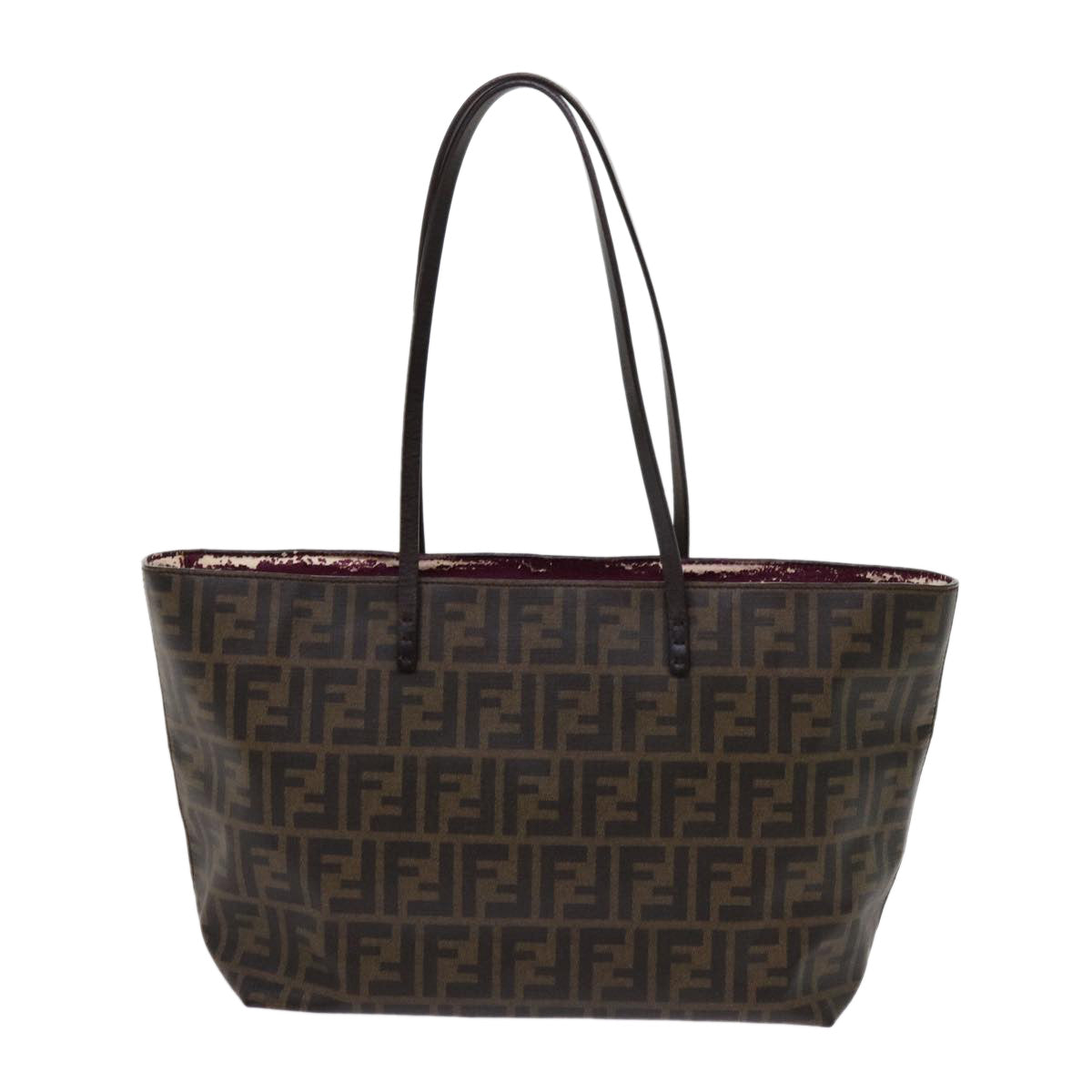 FENDI Zucca Canvas Tote Bag Black Brown 63397