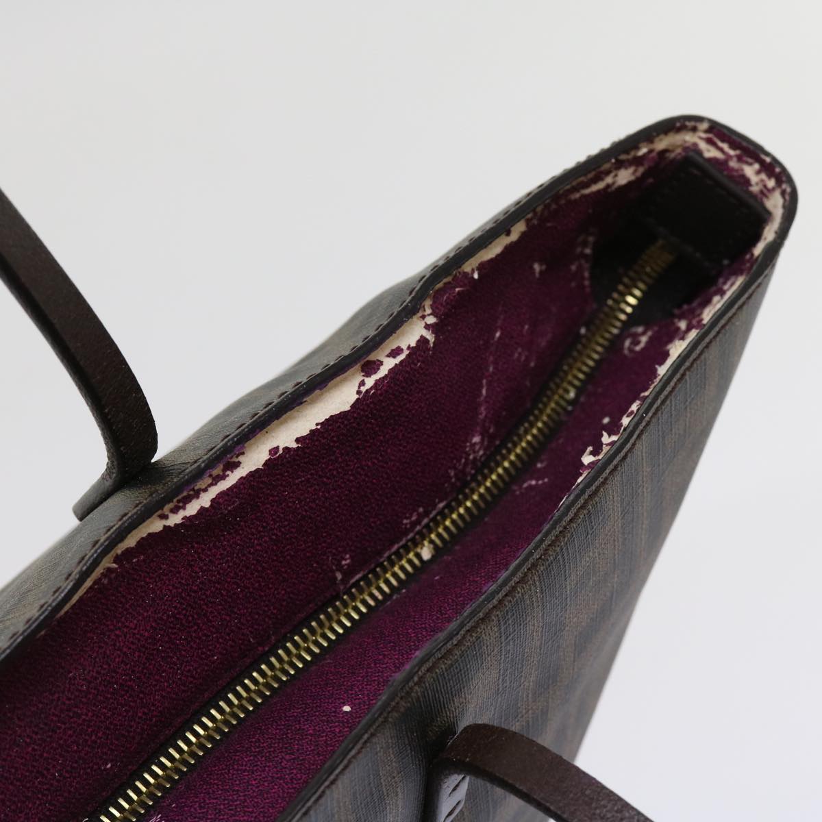 FENDI Zucca Canvas Tote Bag Black Brown 63397