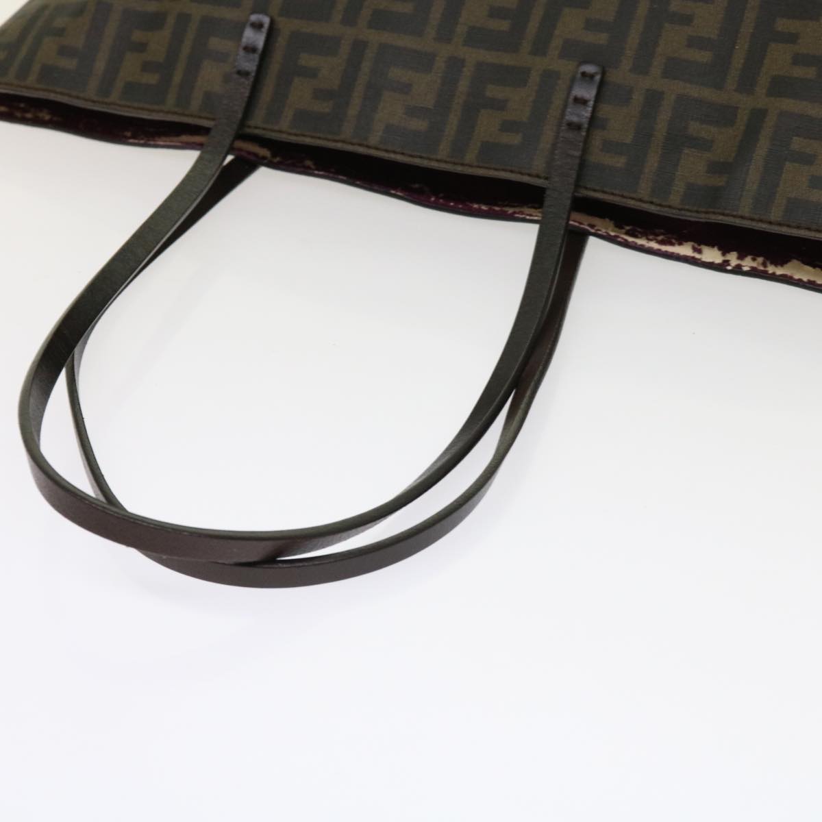 FENDI Zucca Canvas Tote Bag Black Brown 63397