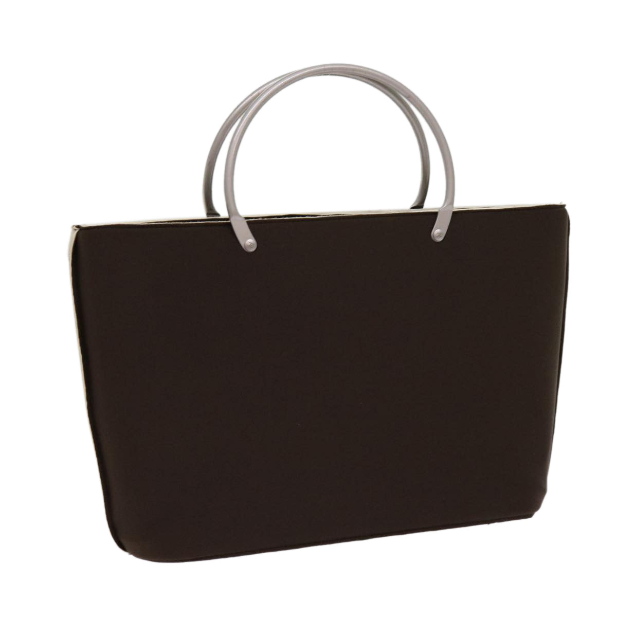 CHANEL Hand Bag Nylon Brown CC 63436