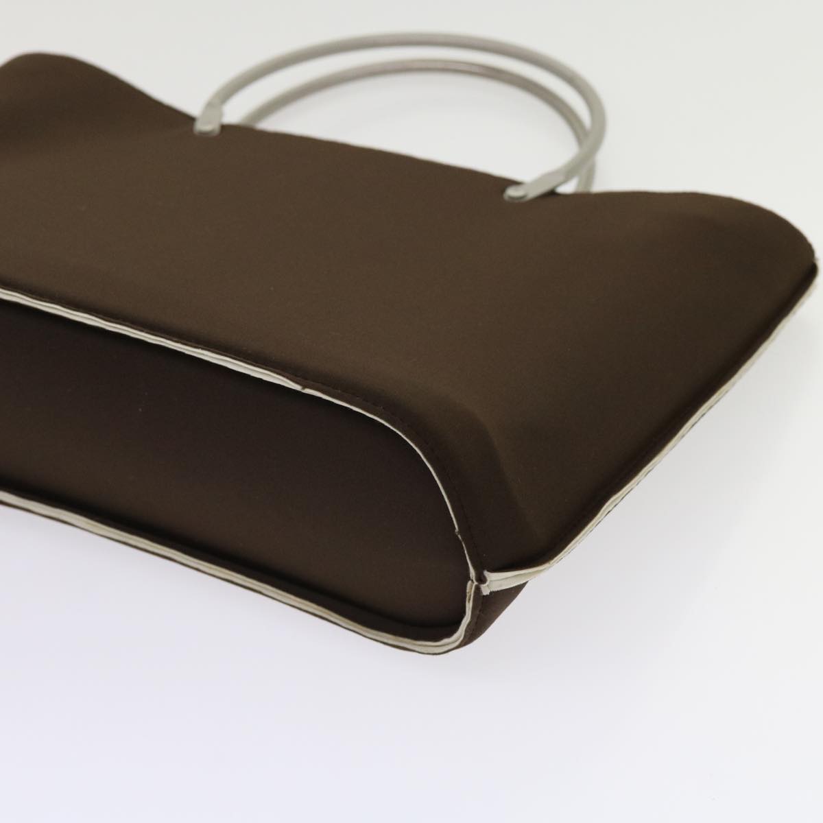 CHANEL Hand Bag Nylon Brown CC 63436
