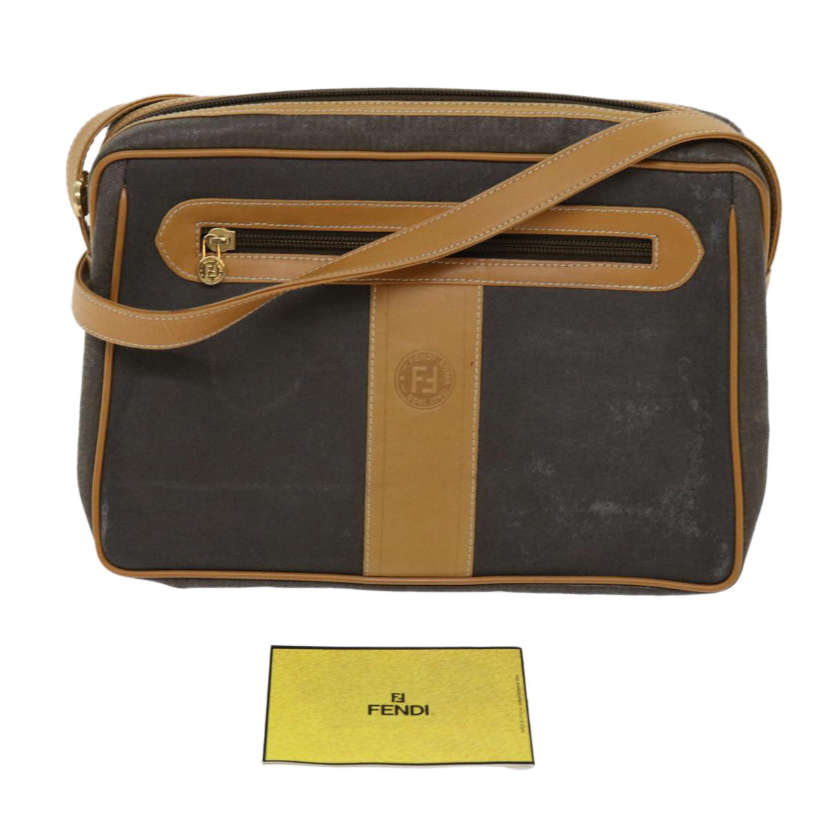 FENDI Shoulder Bag Nylon Brown 63467