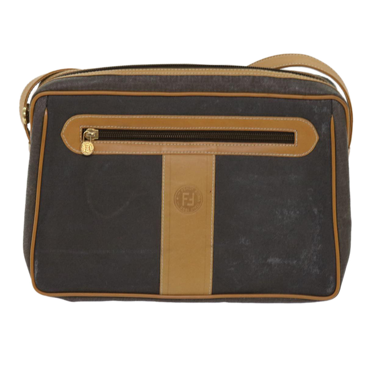FENDI Shoulder Bag Nylon Brown 63467