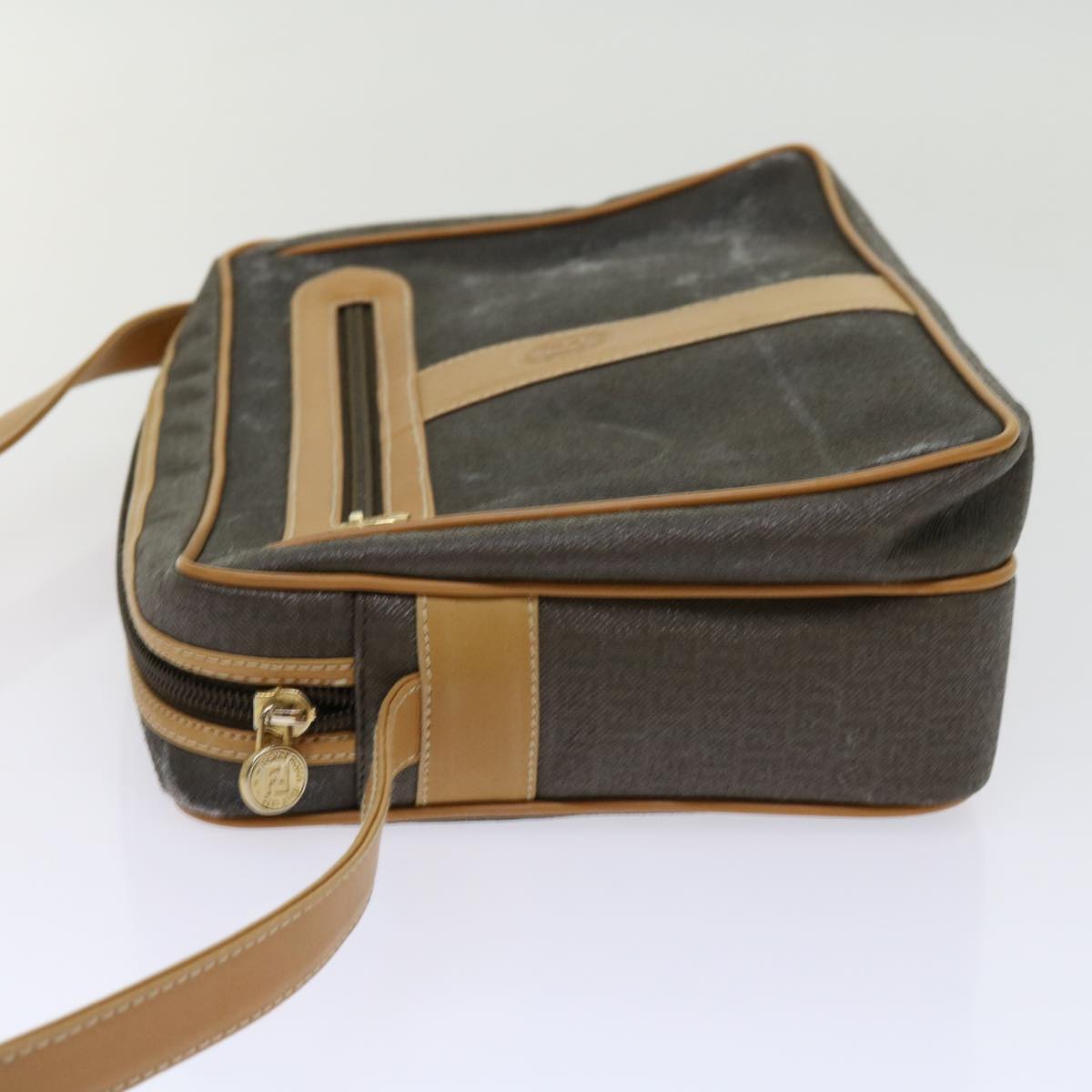 FENDI Shoulder Bag Nylon Brown 63467