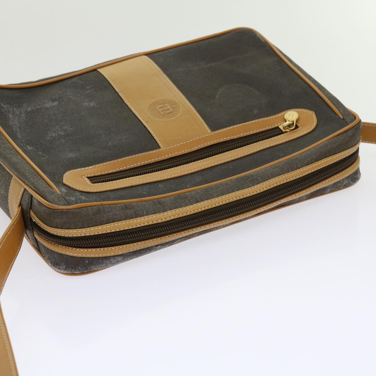 FENDI Shoulder Bag Nylon Brown 63467