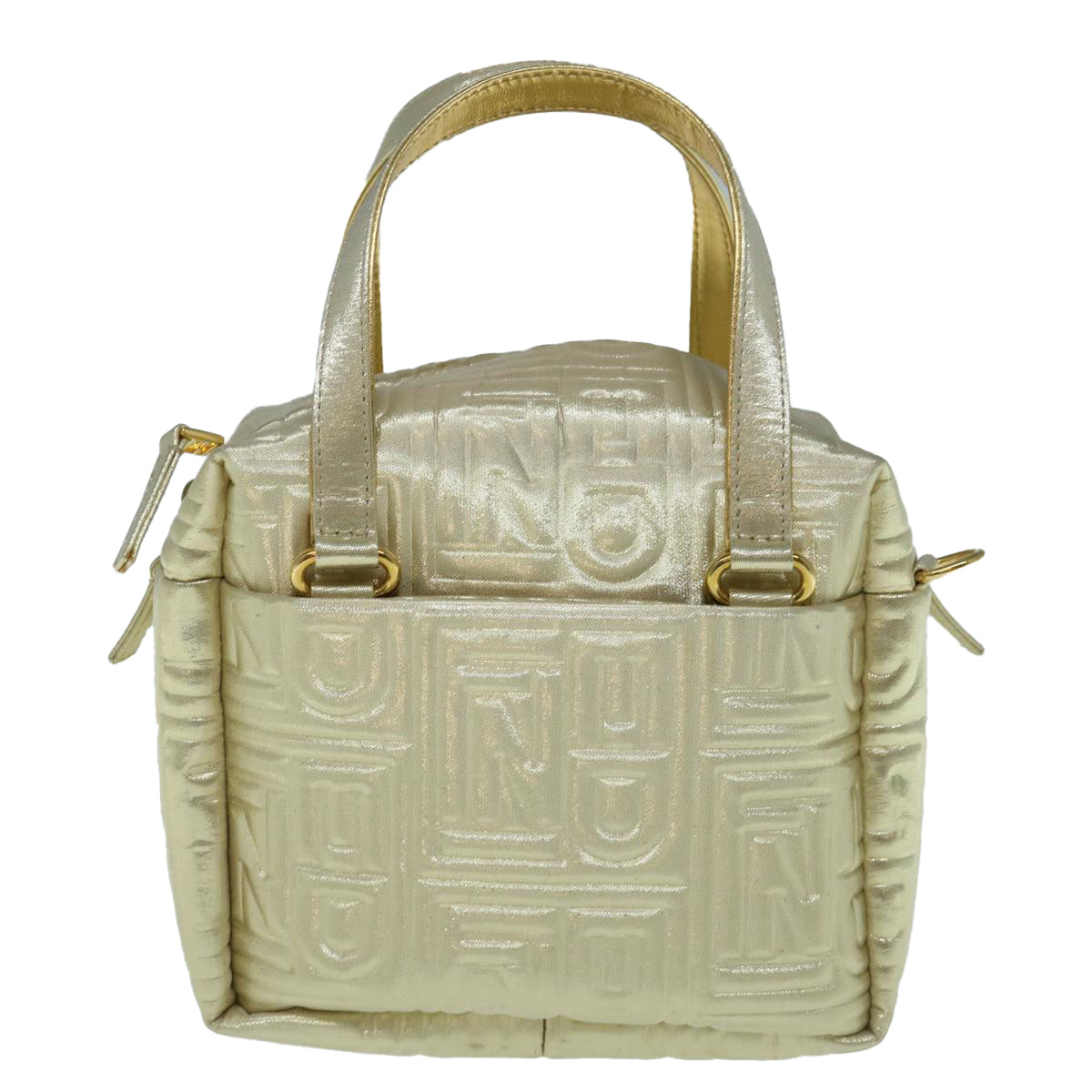 FENDI Hand Bag Nylon 2way Gold 63497A