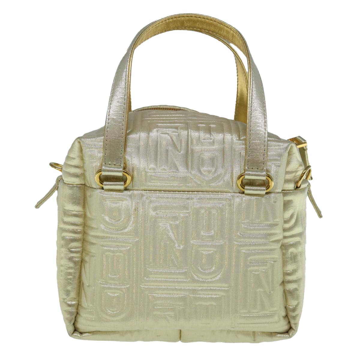 FENDI Hand Bag Nylon 2way Gold 63497A