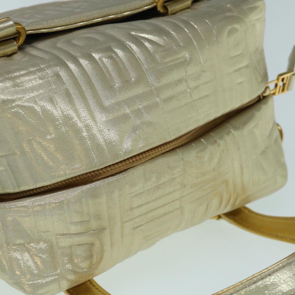 FENDI Hand Bag Nylon 2way Gold 63497A