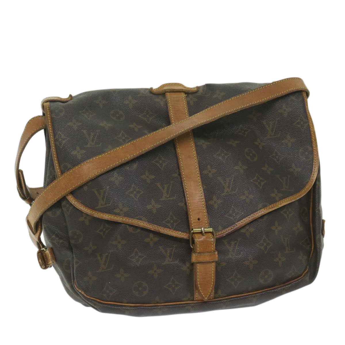 LOUIS VUITTON Monogram Saumur 35 Shoulder Bag M42254 LV 63511