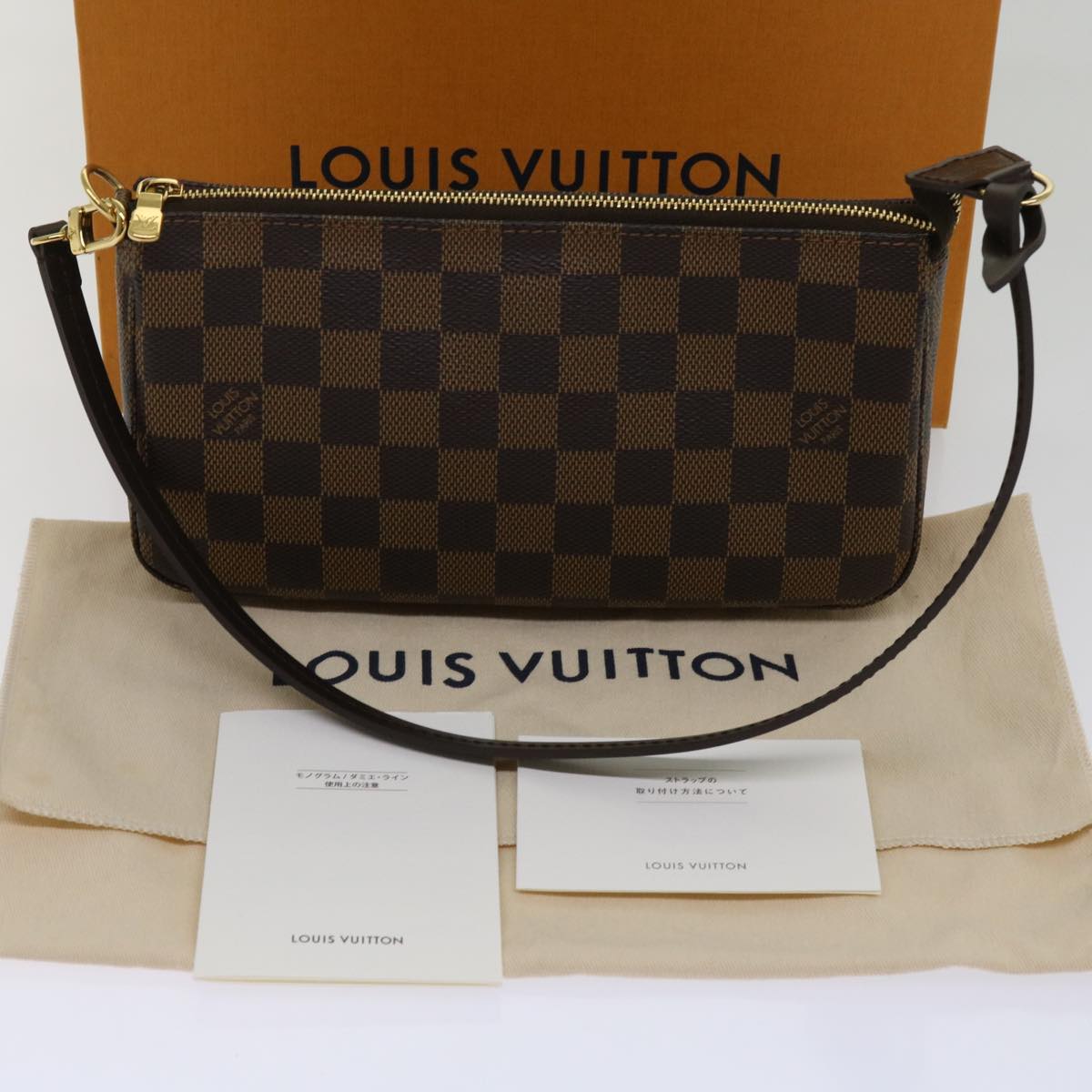LOUIS VUITTON Damier Ebene Pochette Accessoires Pouch N41206 LV 63575A