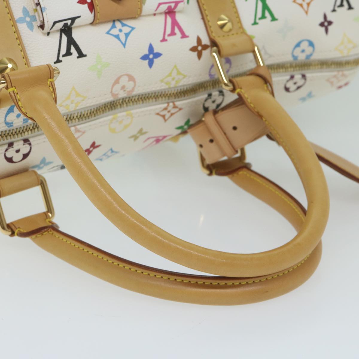 LOUIS VUITTON Monogram Multicolor Keepall 45 Boston Bag White M92641 63604A