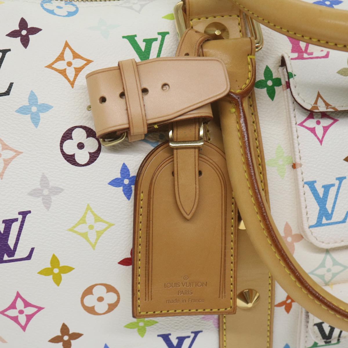 LOUIS VUITTON Monogram Multicolor Keepall 45 Boston Bag White M92641 63604A