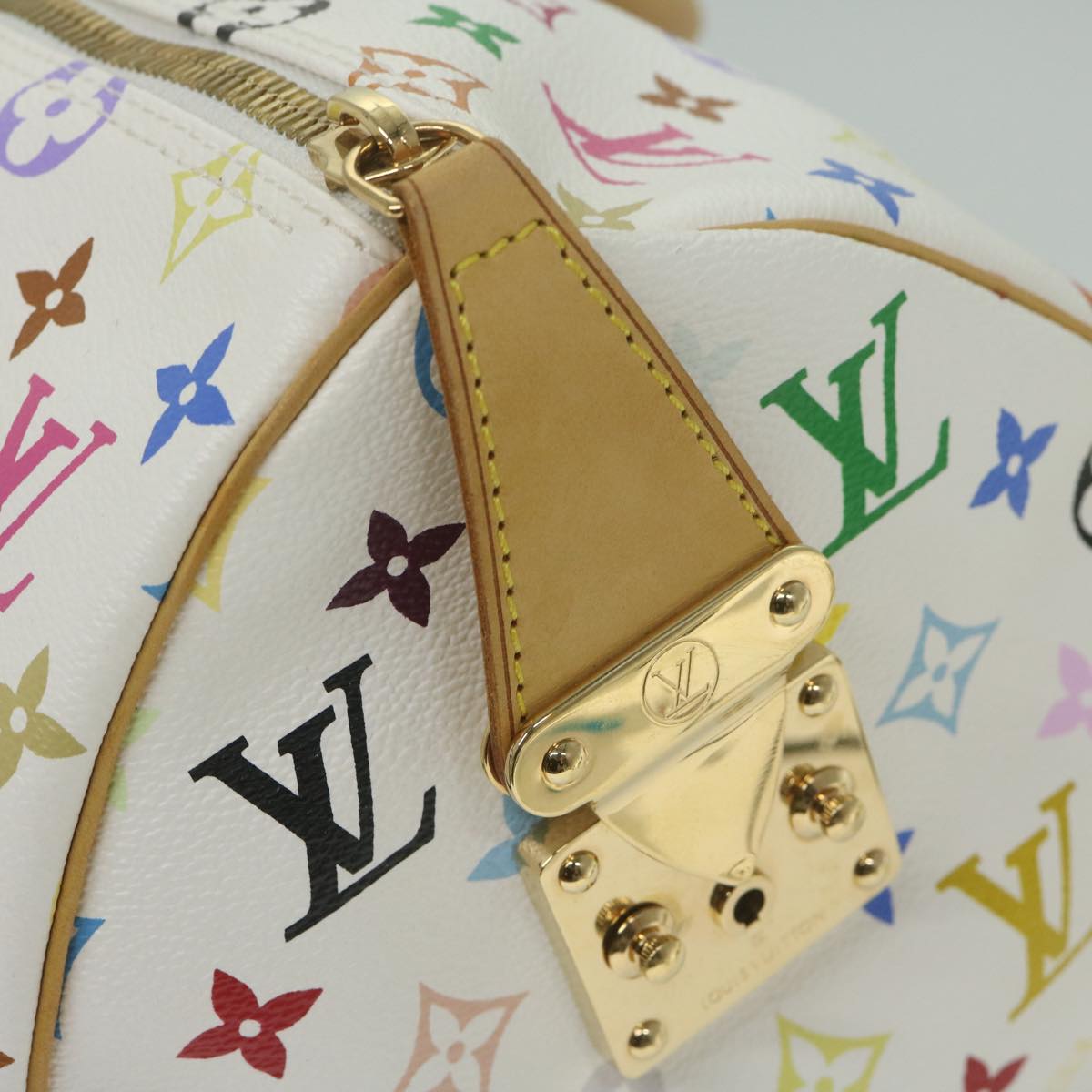LOUIS VUITTON Monogram Multicolor Keepall 45 Boston Bag White M92641 63604A