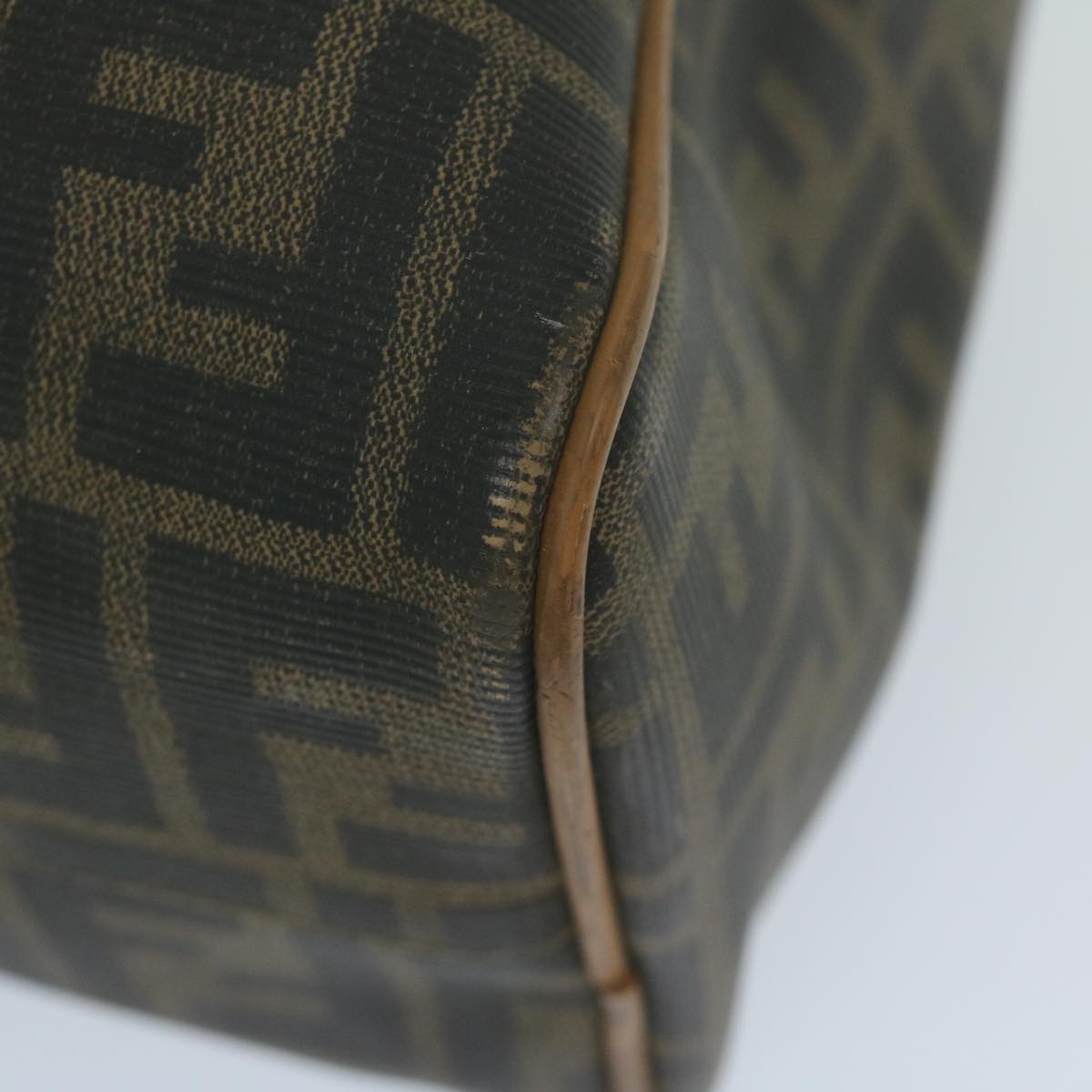 FENDI Zucca Canvas Hand Bag Black Brown 63796