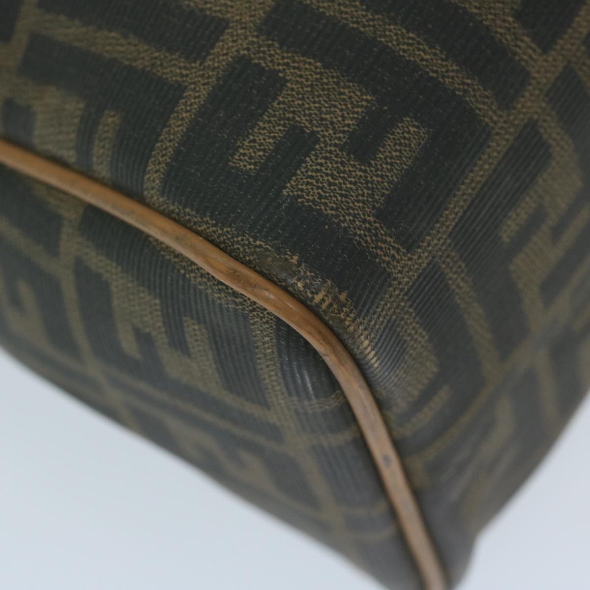 FENDI Zucca Canvas Hand Bag Black Brown 63796