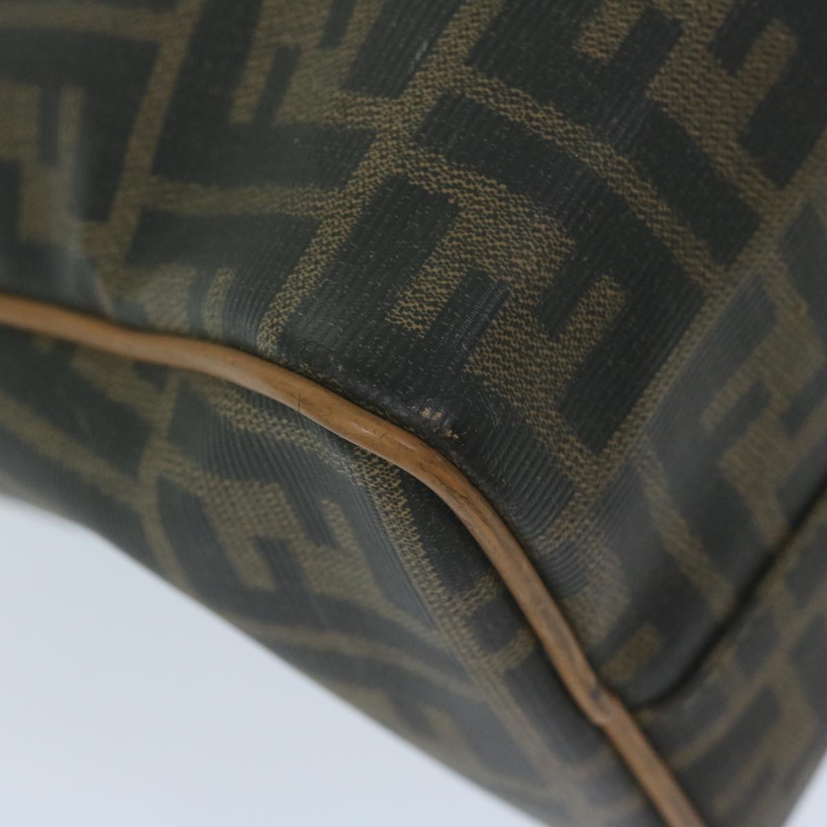 FENDI Zucca Canvas Hand Bag Black Brown 63796